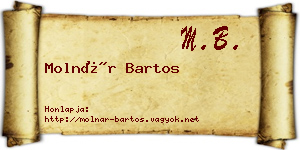 Molnár Bartos névjegykártya