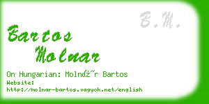 bartos molnar business card